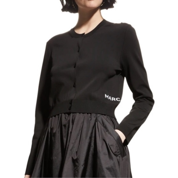 SOLD Marc Jacobs The Cropped Cardigan with Button Placket & Side White Lettering - Picture 12 of 16